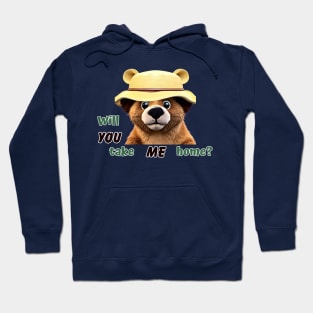 cute bear wearing a yellow hat Hoodie